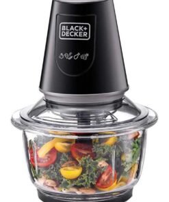 BLACK+DECKER Multi-Function Glass Chopper & Mincer, XXL 1.2L Bowl, 4-Blade System, Pulse Speed for Precision, Ice Crushing, Compact Sleek Black Design, Easy to Clean, 1.2 L 400 W GC400-B5 Clear/Black