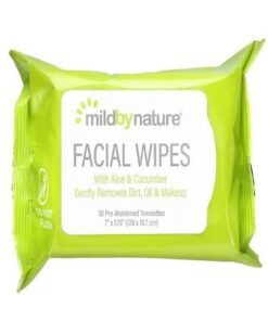 Mild By Nature, Aloe & Cucumber Facial Wipes, Biodegradable, 30 Pre-Moistened Towelettes