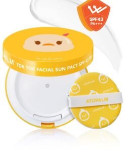 ATOPALM | Tok Tok Facial Sun Pact | Sun Cushion SPF43 PA+++ | Sunscreen Korean | For Dry and Sensitive Skin | Outdoor Sunscreen Compact | Moisturizing Spf Cushion Mineral Cream | Korean Skincare | 15g