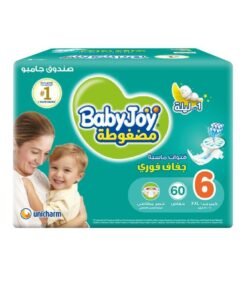 BabyJoy Compressed Diamond Pad Diaper, Size 6, Junior XXL, 16-25 Kg, Jumbo Box, 60 Diapers