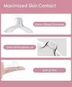 Sweet Life Nipple Shields Breastfeeding 20MM, Nipple Shell Guards for Nursing Newborn Baby, BPA Free Reusable Soft Silicone for Breastfeeding with Latch Difficulties or Flat or Inverted Nipples (2 Count)