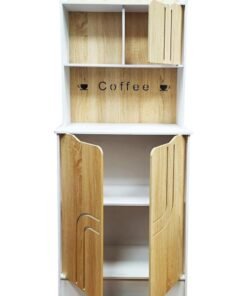TPGP Coffee Corner || Coffee Table || Coffee Bar for living room, Kitchen, dining room and Office, Coffee machine stand with cabinet storage Size 58x27x150 cm (Made Of Foam plastic) (White And Wooden) - Image 3