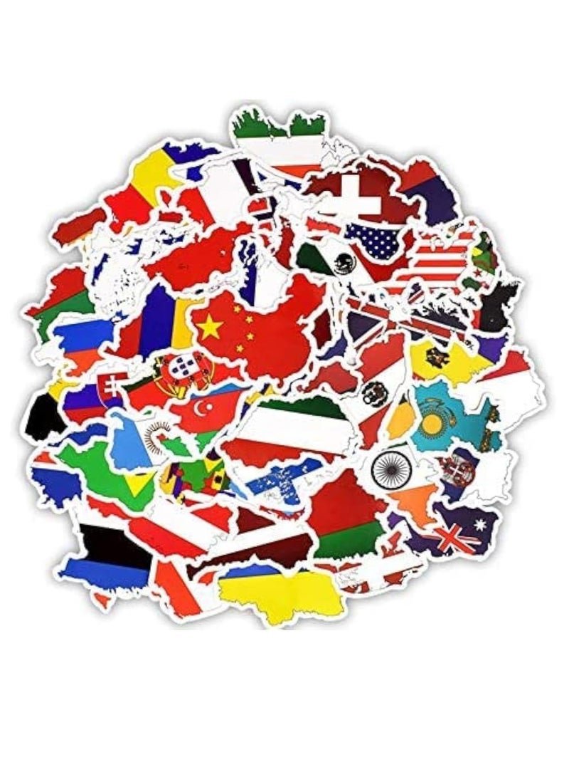 National Flag Stickers for Laptop Computer (50Pcs),Gift for Teens Adults,Waterproof World Flag Country Map Stickers for Water Bottle,Hydroflask,Country Flag Vinyl Stickers for Skateboard,Car,Phone