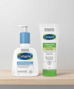 Cetaphil Dry, Sensitive Skin Daily Routine Bundle: Gentle Skin Cleanser 236ml + Moisturizing Cream 100g (Dry to Normal Skin) UAE official Pack