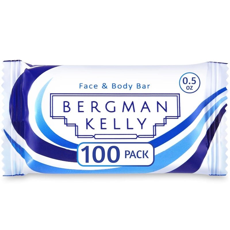 BERGMAN KELLY Hotel Soap Bars White Tea 05 oz 100 PK Travel Size Luxury Bulk Amenities Bar Soap Mini Individually Wrapped Rectangular Soap Small Toiletries for Airbnb Motel Guest Bath