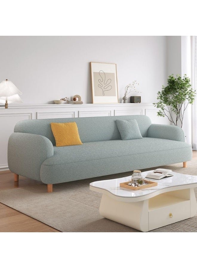Ripple FURNITURE UAE Homes Modern 3-Seater Sofa, Upholstered Fabric, Light Grey, Wooden Legs