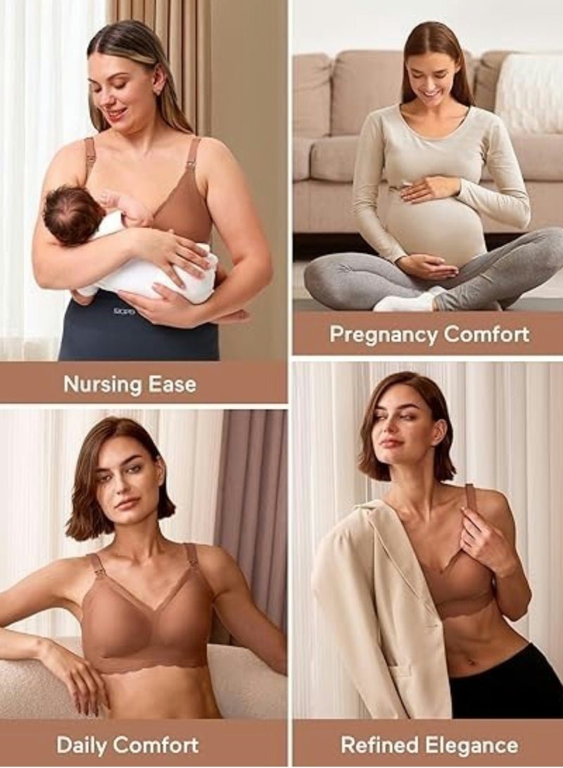 Lupantte Nursing Bras for Breastfeeding Comfort Maternity Bras for Pregnancy Seamless Bralettes with Extra Extender - Image 4