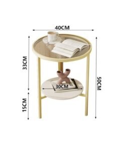 MIXDE Nordic Style Minimalist Modern Round Small Glass Round Side Coffee Table End Table For Home Living Room Bedroom Study Room Office