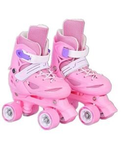 LIMOS Roller Skates Shoes, Double Rows 4 Wheels, Adjustable Size for Boys And Girls