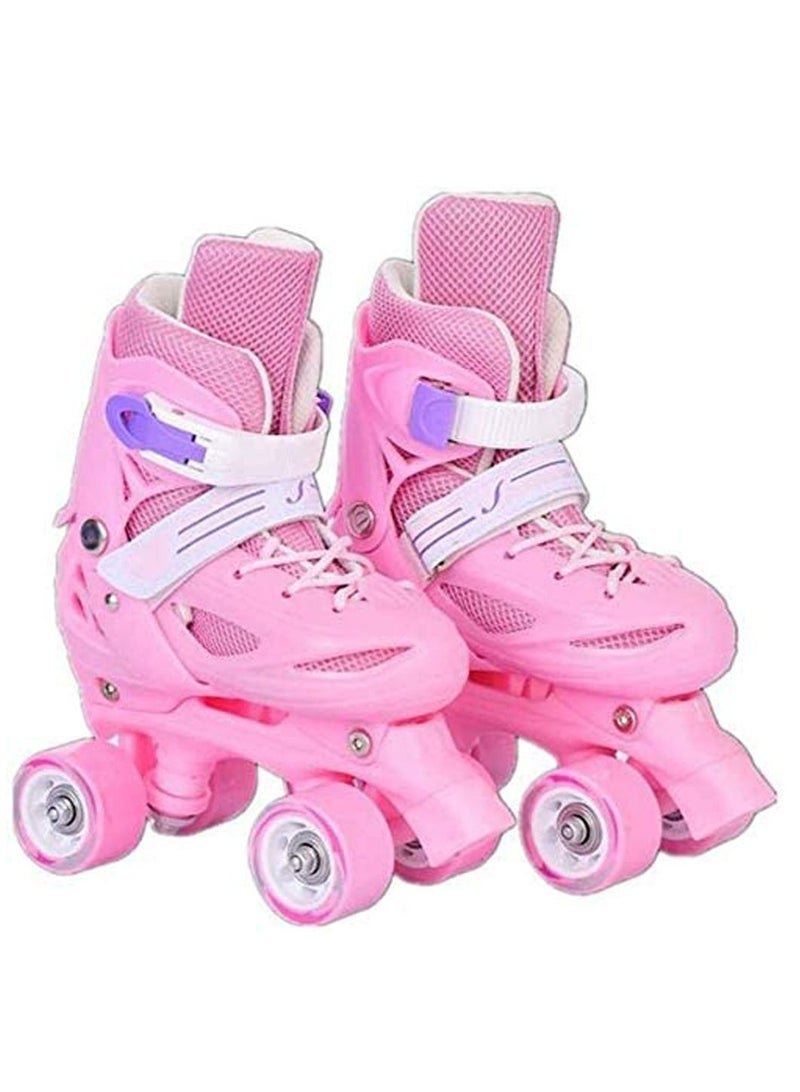 LIMOS Roller Skates Shoes, Double Rows 4 Wheels, Adjustable Size for Boys And Girls