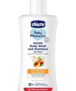 Chicco Baby Moments Gentle Bodywash & Shampoo with Oats Extracts & Apricot, 100ml
