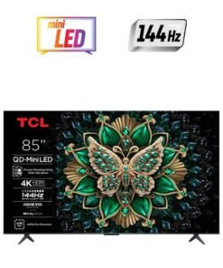TCL 85 Inch QLED-MiniLED TV Smart Google TV, 4K UHD, Dolby Vision Atmos, 144Hz, ONKYO 2.1 Hi-Fi System, Dolby Vision HDR, Ultra Slim Design (2025 Model) 85C6K BLACK