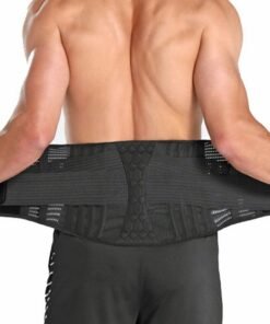 GROIC Sports Back Brace for Men and Women - Breathable Waist Lumbar Lower Back Support Belt for Sciatica, Herniated Disc, Scoliosis Back Pain Relief, Heavy lifting, with Dual Adjustable Straps