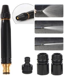 ELTRAZONE Water Spray Gun Car Wash Nozzle High Pressure Nozzle Spray Water Gun Water Jet Hose Nozzles Pipe For Gardening, Bike Car Wash Garden Watering Tool Black High Pressure Nozzle with 3 Attachment