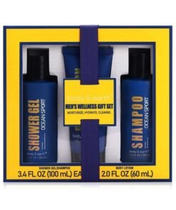BODY & EARTH Bath Spa Gift Set for Men - Mens Bath Set and Body Wash Set with Fresh Ocean Scent Shower Gel, Body Lotion, Shampoo, Mens Shower Gift Set, Valentine's and Father's Day Gifts