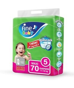 Fine Baby Baby Diapers, Size 5, 11 - 18 Kg, 70 Count Maxi, Mega Pack, Double Lock Technology Prevents Leakage