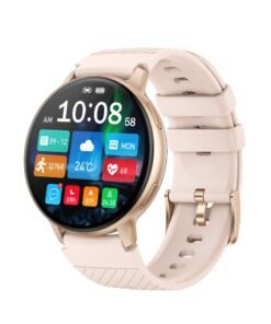 LIGE Elegant Simplicity Smart Watch for Women,1.39 Inch IPS Full Touch Screen Wireless Calling, IP67 Waterproof, Sports Tracker, Health/Heart Rate/Sleep Monitoring Smart Watches,Suitable for Ladies with Silicone Pink Strap,Compatible with iOS and Android Phones