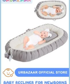 URbazaar Baby Recliner for Newborns - Portable Crib Bed for Co-Sleeping - Comfortable Recliner Cushion and Snuggle Nest with Pillow - Baby Boys & Girls (0-12 months)
