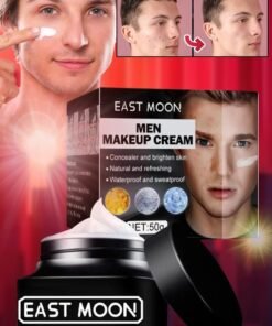 East Moon 50g Men Makeup Cream Brighten Skin Natural Refreshing Waterproof and Sweatproof Moisturizing Concealer Cream Face Moisturizer Face Lotion Facial Cream Hydrating Face Cream