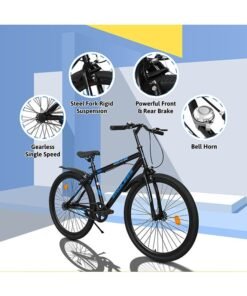 Alternative view of ENDLESS  High Carbon Steel Mountain Bike|18 Inch Frame Size | 26 Inch Wheel Size | Single Speed | Dual Disc Brakes | Bike For Men & Women | Black Blue Color