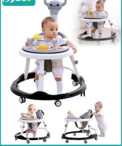 Bybeo 3 in 1 Baby Walker With Parent Push Handle, Children Walkers with Wheels, Adjustable Height Multifunction and Big Comfortable Seat Cushion, Detachable Trampoline Mat for Infants Boys Girls