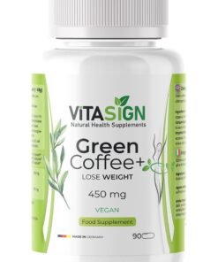 VITASIGN Premium Green Coffee+ 450mg, Supports Weight Loss, Natural energy booster 90 Vegan Capsules – With Chlorogenic Acids & Antioxidants