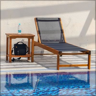 Wooden Relaxing Beach Sunlaunger - Image 4