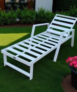 Premium White Aluminium Outdoor Sun Lounger with Adjustable Backrest – Beige Cushions , 2x Sunbeds