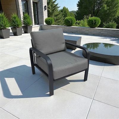 10-Seater Aluminium Outdoor Sofa Set with 2 Tables – Charcoal Grey Frame with Thick Grey Cushions