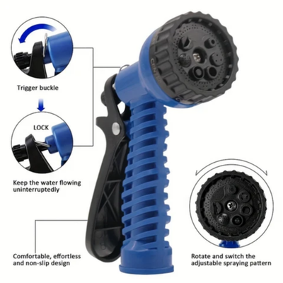 Expandable Hose High Pressure Telescopic Watering Pipe Blue 27.00x9.50x24.00cm