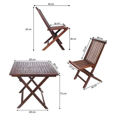 Patio Bistro 4 Chair 1 Table Set - Folding Outdoor Wood Chair And Table Set Folding Dining Table Set For Garden Furniture