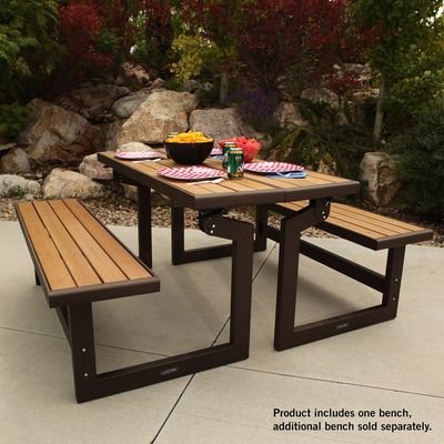 Lifetime, Convertible Bench, 55.5", 2 year limited warranty, Colour Light Brown