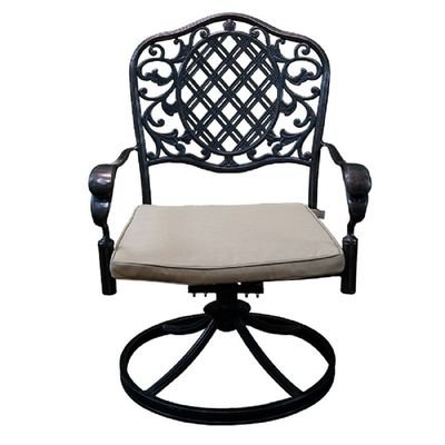 Schondor-Outdoor chair- ATHENS-Swivel Chair-72x64x95-Black frame-beige cushion