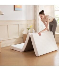 Comfy White Satin Folding Medicated 180 X 90 X 7Cm Portable Classic Mattress