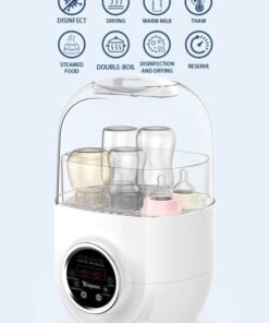 Yaqeen Baby bottle sterilizer, electric steam bottle sterilizer and dryer all-in-one, 5-in-1 baby bottle warmer/sterilizer/dryer/steamer/thawer, universal type, suitable for all baby products and accessories.