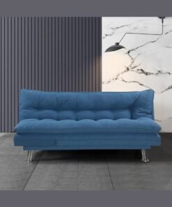 ALWASIT HOME Sofa Bed Living Room Fabric Sofa Bed Chrome Legs Three Seat Sofa Bed Modern Design Living Room Sofa Model S -s208 Color - Blue