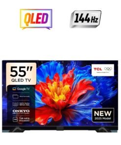 TCL 55 Inch Smart TV 4K QLED Colorful Quantum Crystal HDR 10+ Gaming Google TV, 144Hz Native Refresh Rate, ONKYO 2.1 Hi-Fi, Dolby Atmos, DTS Virtual X, MEMC, Game Master (2025 Model) - 55P8k Black