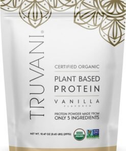 Truvani Organic Vegan Protein Powder Vanilla - 20g of Plant Based Protein, Pea Protein for Women and Men, Non GMO, Gluten Free, Dairy Free (10 Servings)