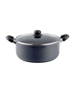 DELCASA Aluminum Casserole With Lid Black 24cm