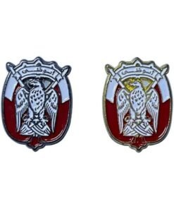 RYN Abu Dhabi logo 2 pcs Silver And Gold Metal stickers 2.5X2 CM
