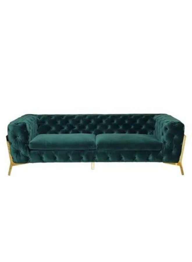 Maharat Al Bahar Mab Three Seater Sofa Green/Gold Leg 220x80x90