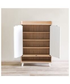 Alternative view of DANUBE HOME Janos 2 Door Shoe Cabinet Modern Design Wooden Furniture Shoe Organiser For Entryway Hallway Made in Malaysia Shoe Rack L 80 x W 37.8 x H 117 cm Sonoma Oak/White
