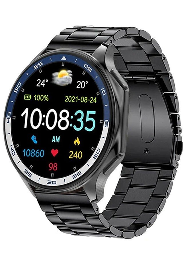 RollsTimi 1.43" Smart Watches for Men Women Multi Sport Modes Fitness Watch with Sleep Heart Rate Monitor, IP68 Waterproof Smartwatch,Black Steel