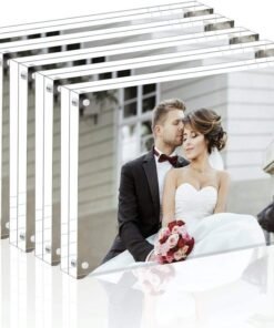 Magicool Premium Acrylic Photo Frame- Magnet Photo Frame -Double Sied Thick Desktop Frames (3.5x5 5 pack)