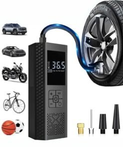 LIMOS 150 PSI Portable Tire Inflator & Air Compressor – Cordless, Fast Air Pump with LED Display, Pressure Gauge, USB Rechargeable, Auto Shutoff – for Car, Motorcycle, Bicycle, Balls – Compact & Durable with Multiple Nozzles