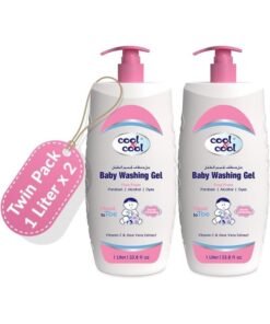 Cool & Cool Pack Of 2 Vitamin-E And Aloe Vera Extract With Extra Mild Formula Baby Washing Gel- 1 Liter Head to Toe Baby Bath, Dye Free, Tear Free, Alcohol Free, Paraben-Free,  2 Liters