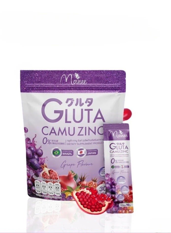 MANEES Manee Gluta Camu Zinc with Collagen | Daily Skin & Immunity Support | 30 Sachets