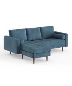ALWASIT HOME Luxurious Geo Velvet Sectional – L-Shape