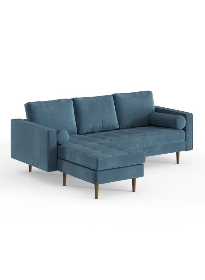 ALWASIT HOME Luxurious Geo Velvet Sectional – L-Shape