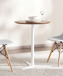 Pan Home JIAN 2 SEATER DINING TABLE ROUND WOOD - NATURAL & WHITE